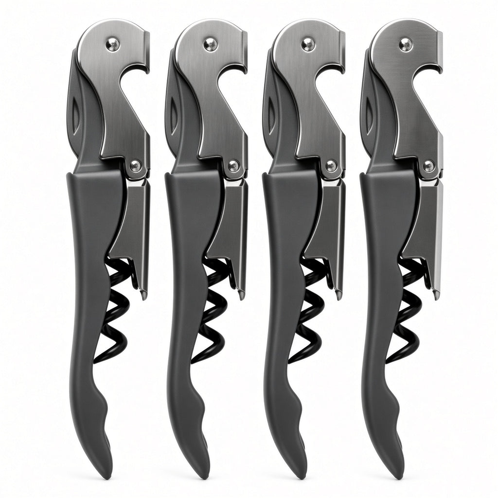 Black & Silver Waiter’s Corkscrew Wine Opener 4-Pack