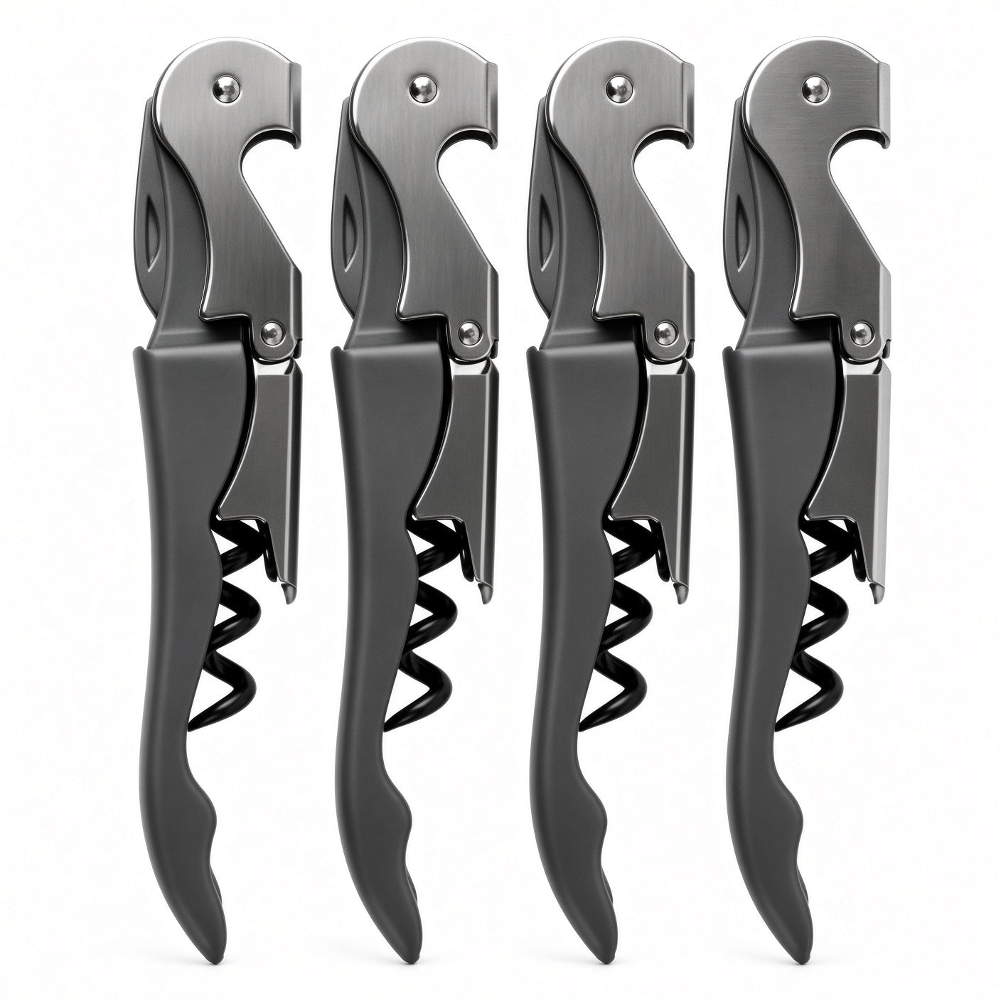 Black & Silver Waiter’s Corkscrew Wine Opener 4-Pack
