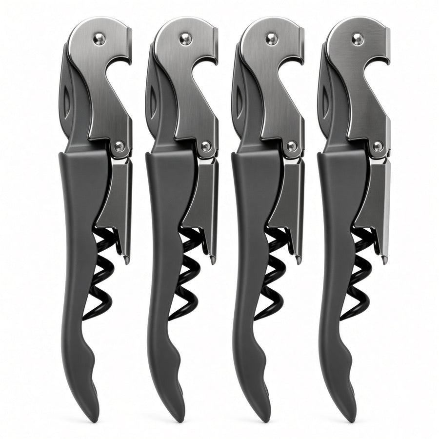 Black & Silver Waiter’s Corkscrew Wine Opener 4-Pack