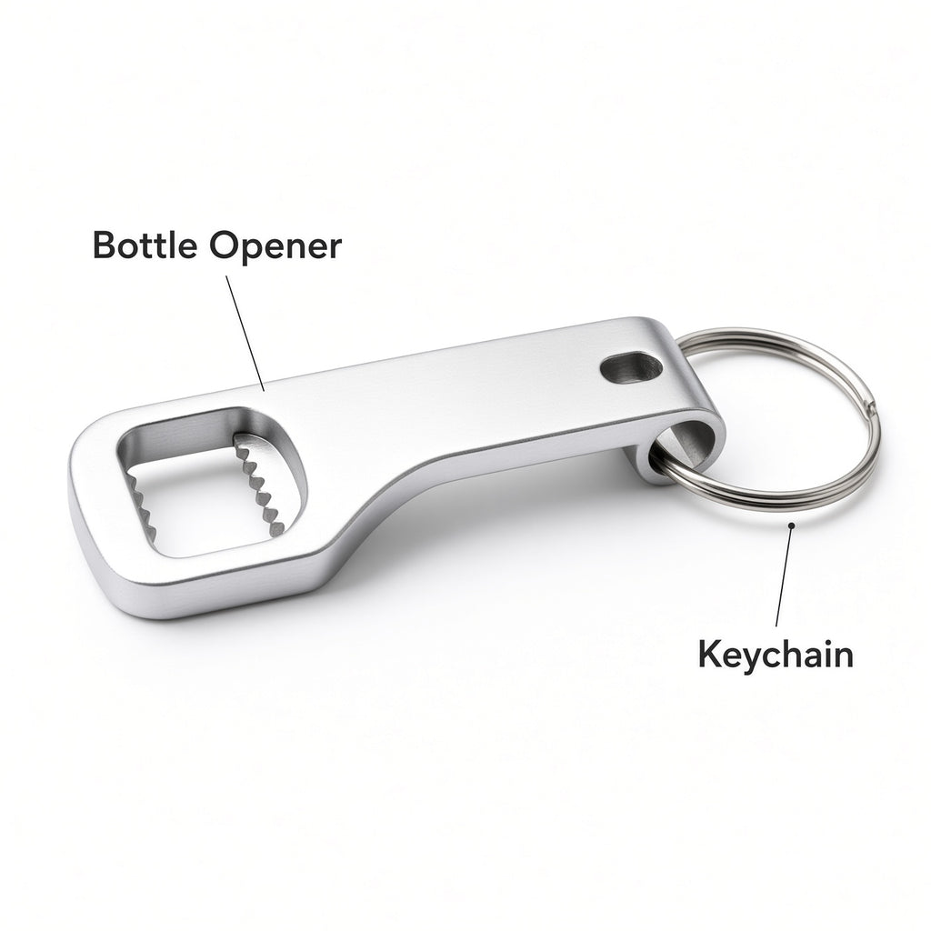 Keychain Bottle Opener 3-Pack – Silver & Black