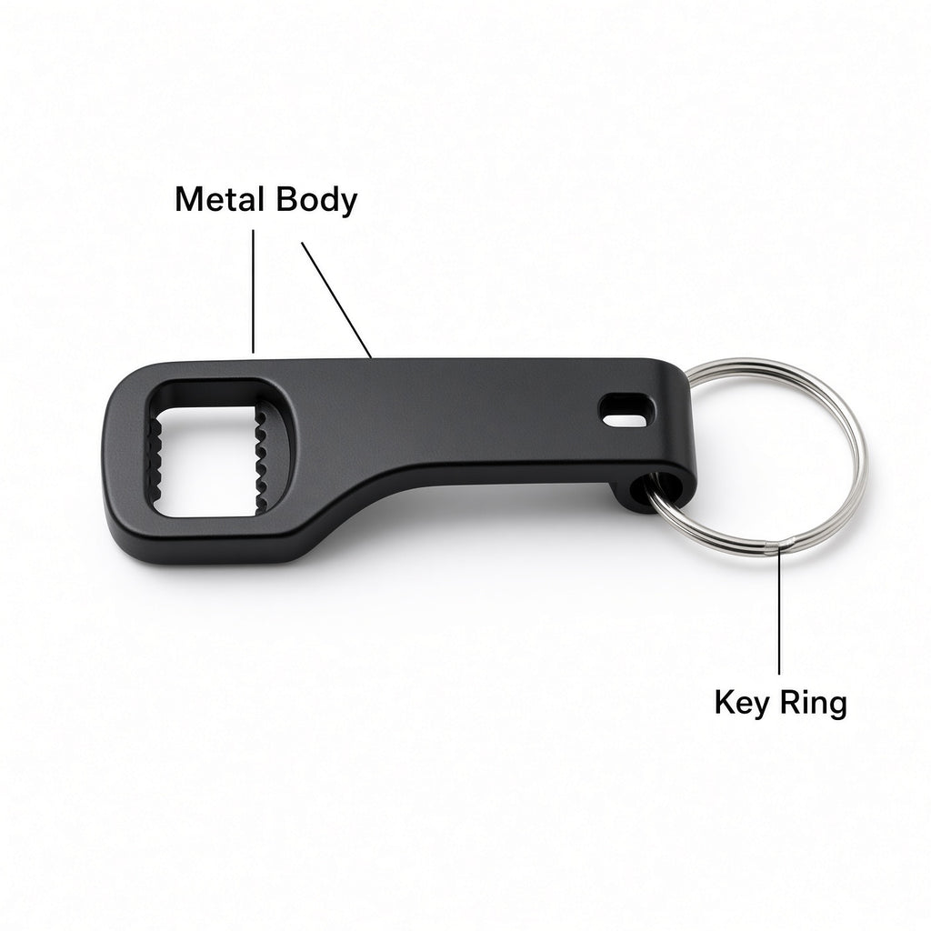 Keychain Bottle Opener 3-Pack – Silver & Black