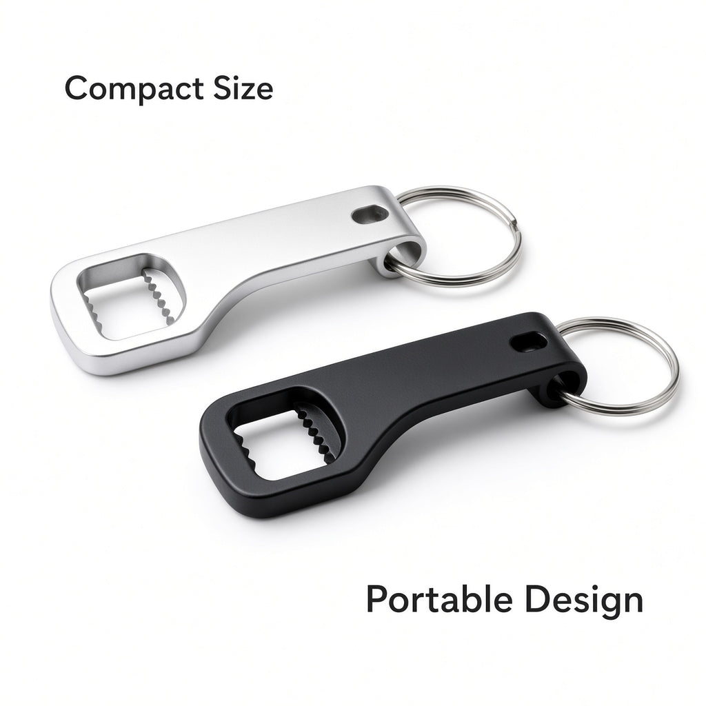 Keychain Bottle Opener 3-Pack – Silver & Black