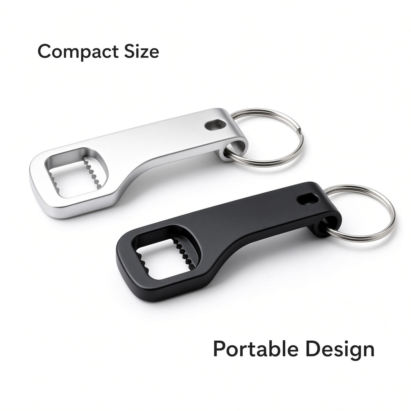 Keychain Bottle Opener 3-Pack – Silver & Black
