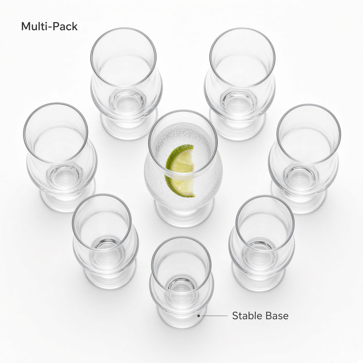 Clear Stemmed Drinking Glasses 6-Pack