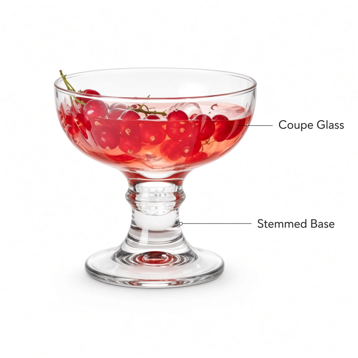 Clear Stemmed Coupe Glasses 6-Pack