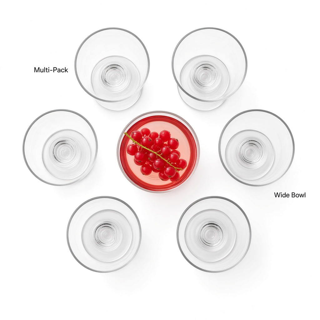 Clear Stemmed Coupe Glasses 6-Pack
