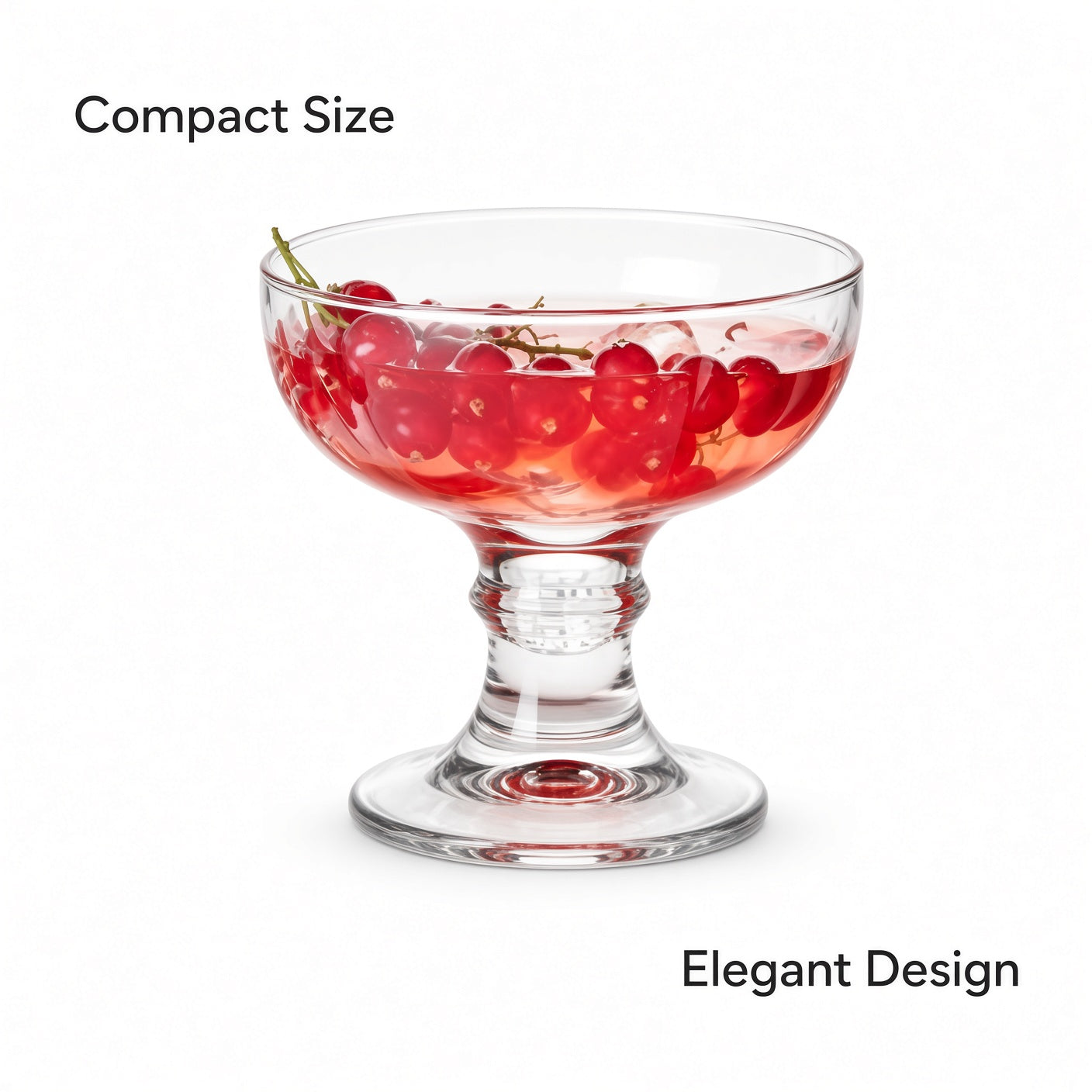 Clear Stemmed Coupe Glasses 6-Pack
