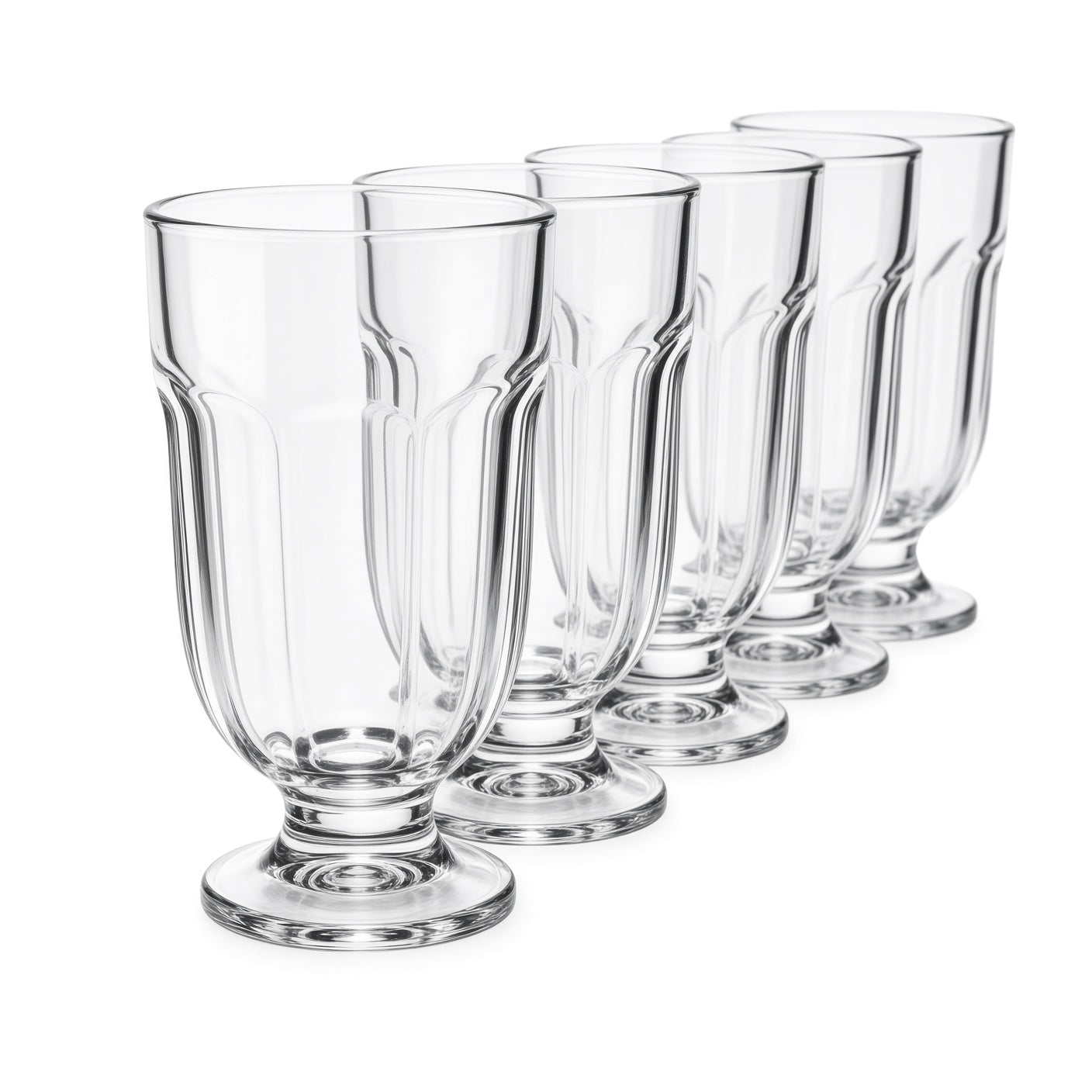 Clear Footed Drinking Glasses 6-Pack