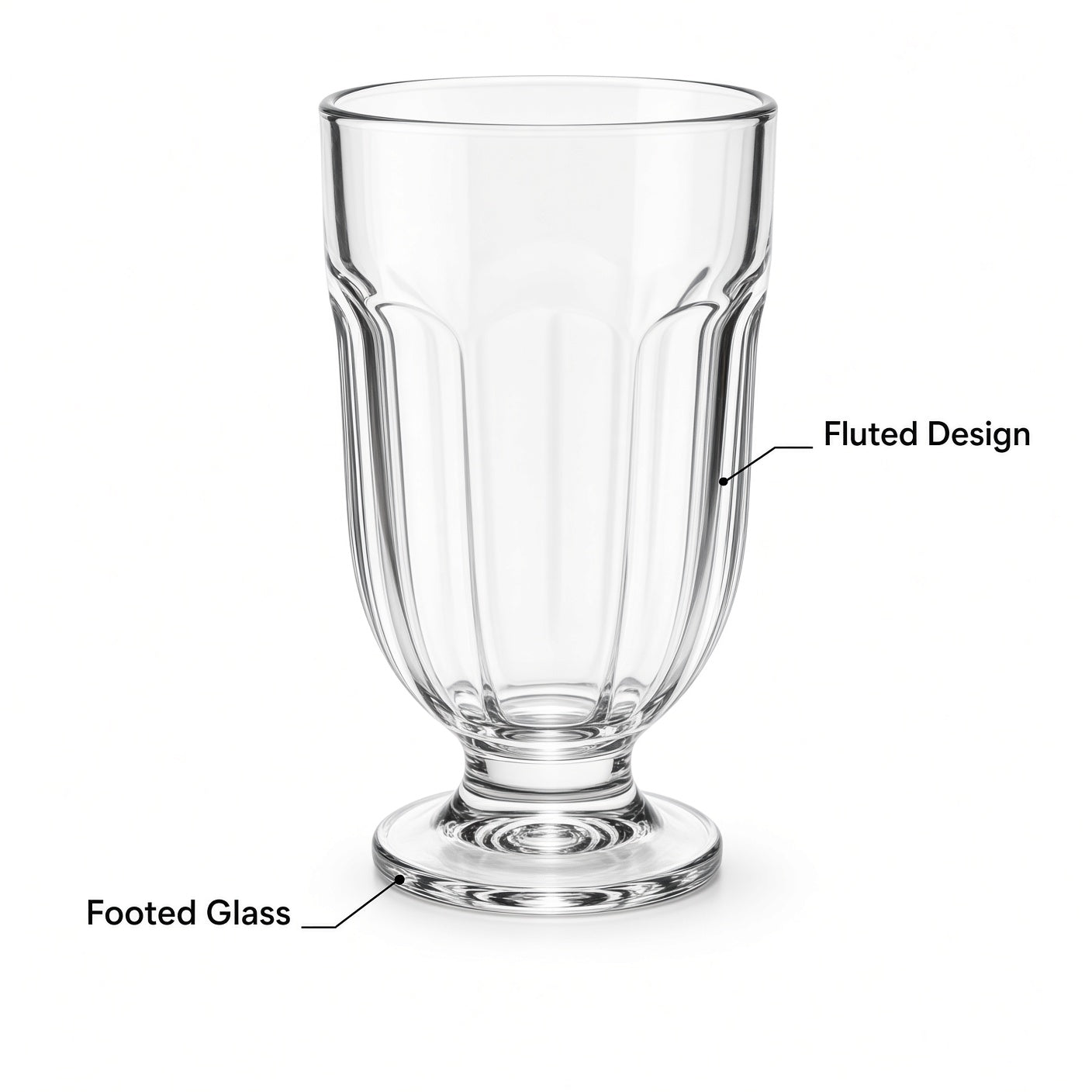 Clear Footed Drinking Glasses 6-Pack