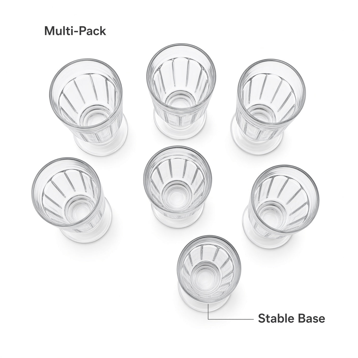 Clear Footed Drinking Glasses 6-Pack