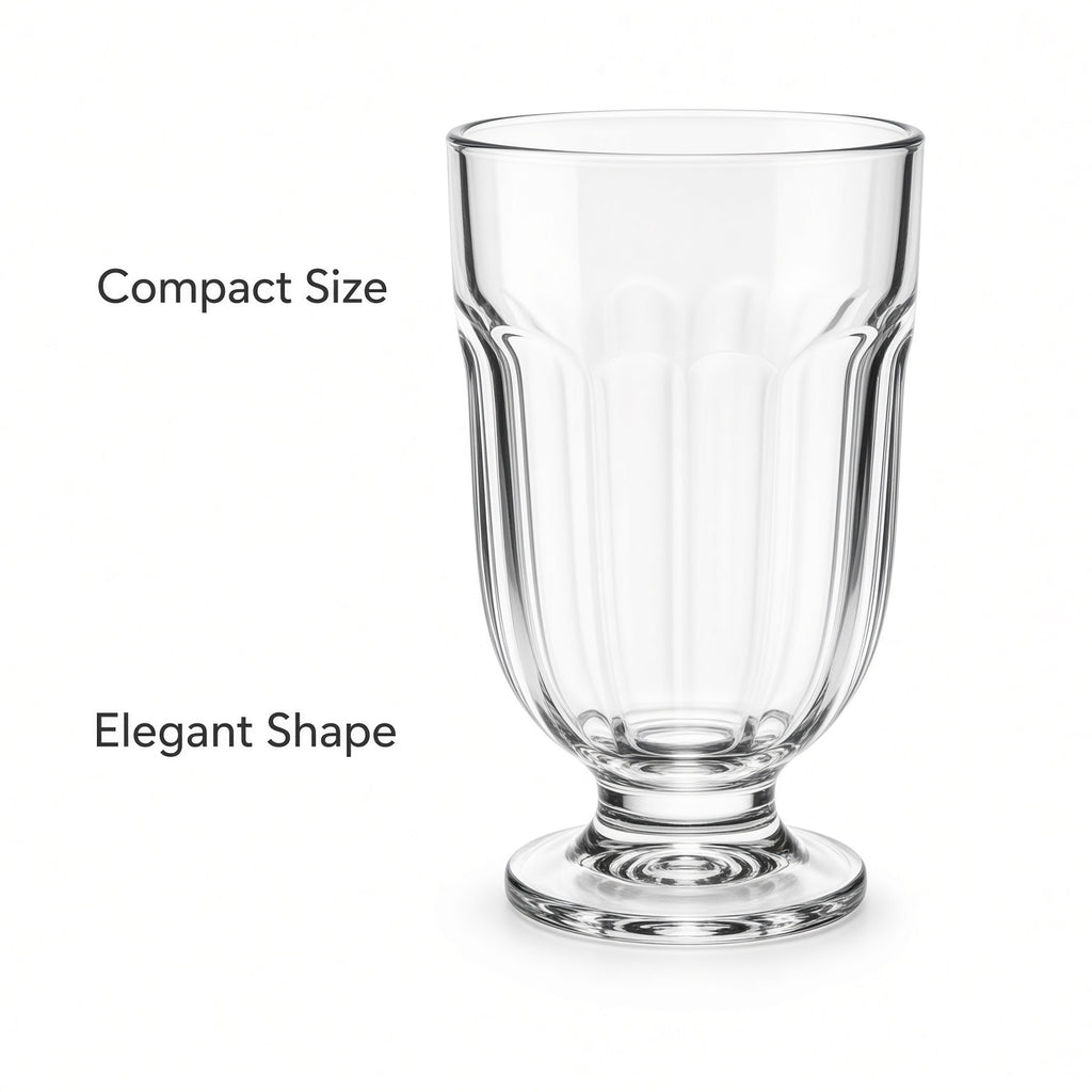Clear Footed Drinking Glasses 6-Pack