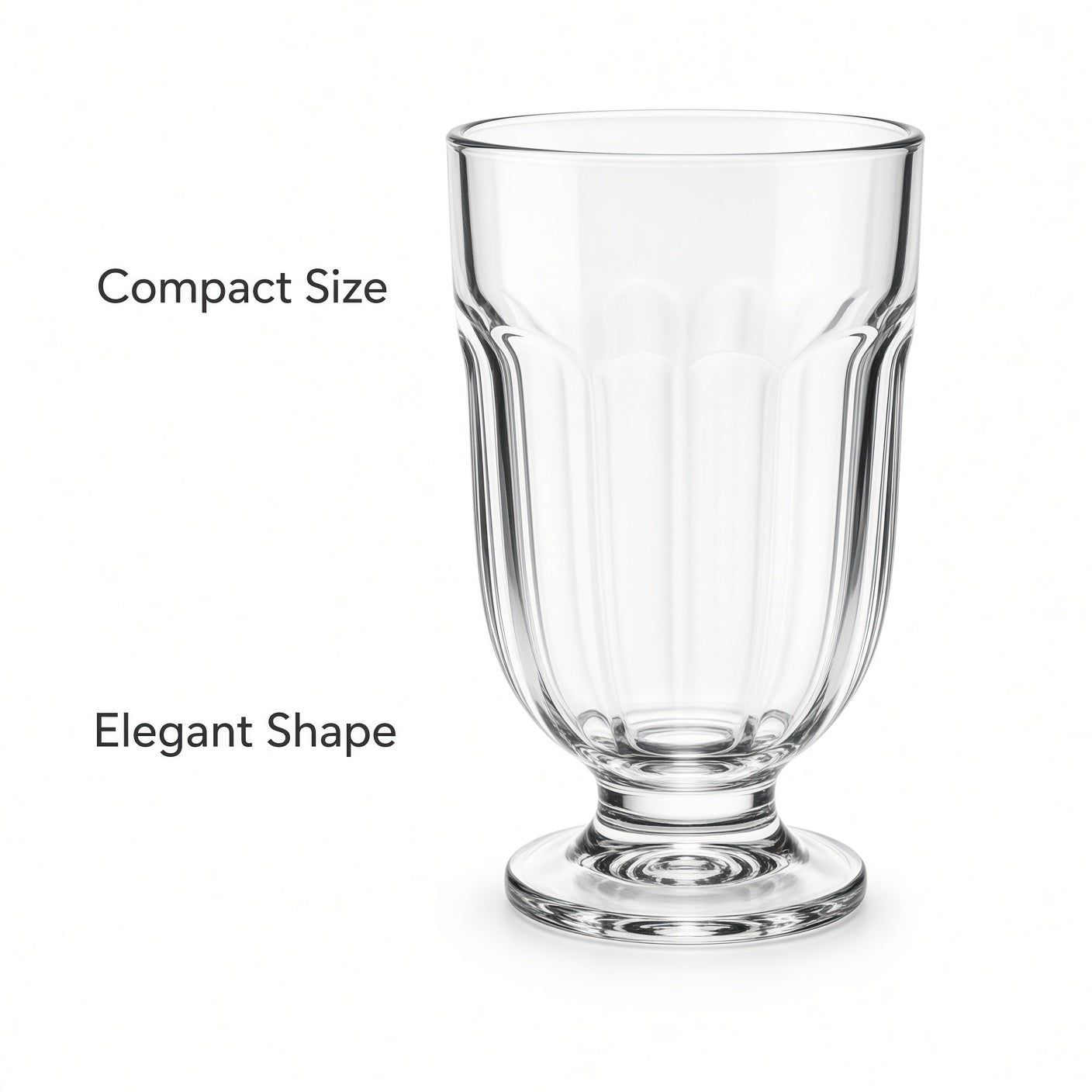 Clear Footed Drinking Glasses 6-Pack