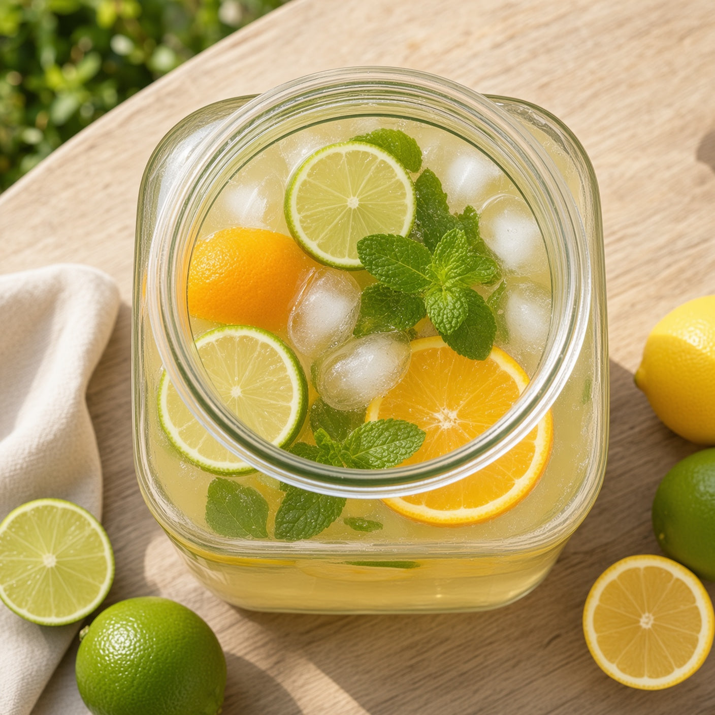 4L Clear Glass Beverage Jar with Vertical Ribs | Wide Mouth Infusion Container for Cold Drinks