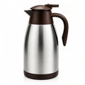 Stainless Steel Thermal Carafe with Wood-Grain Lid and Handle | Vacuum Insulated Coffee Pot