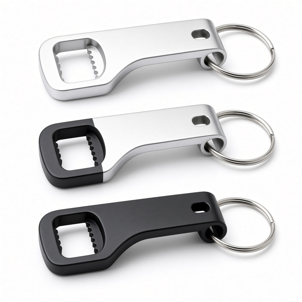 Keychain Bottle Opener 3-Pack – Silver & Black